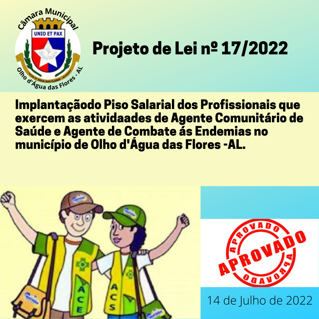 Câmara Municipal  aprova Piso Salarial dos ACS e ACE 