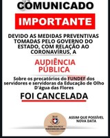 Cancelamento de Audiência Pública