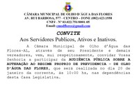 Convite - Audiência Pública Sobre A Alteração Ao Regime Próprio De Previdência.