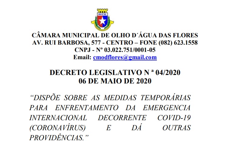 Decreto Legislativo 004/2020