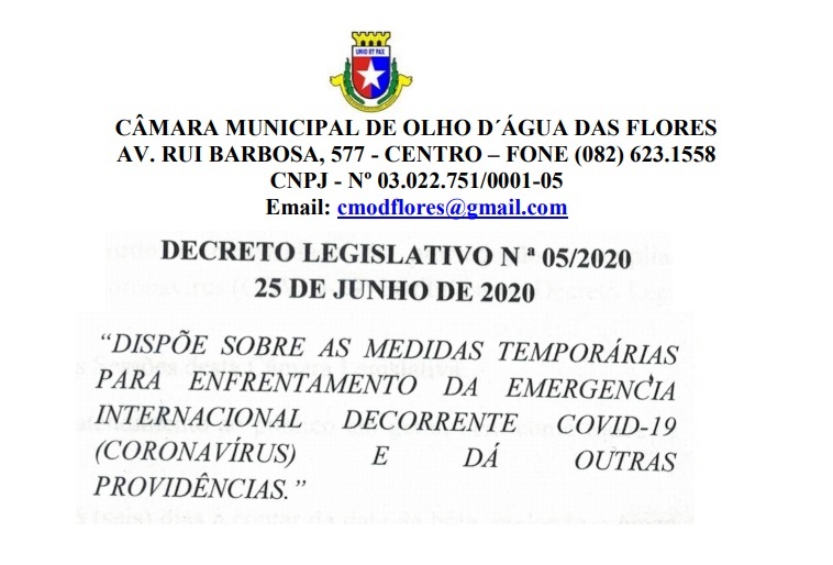 Decreto Legislativo 005/2020