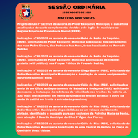 Matérias apresentadas , discutidas e aprovadas.